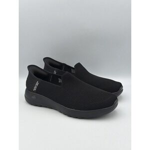 Skechers Slip Ins Women 8.5 Black Hands Free Air Cooled Memory Foam Walking Shoe